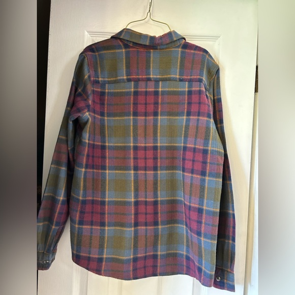 Natural Reflections Plaid Button Down Shirt - Blue, Red, Orange - Picture 2 of 4